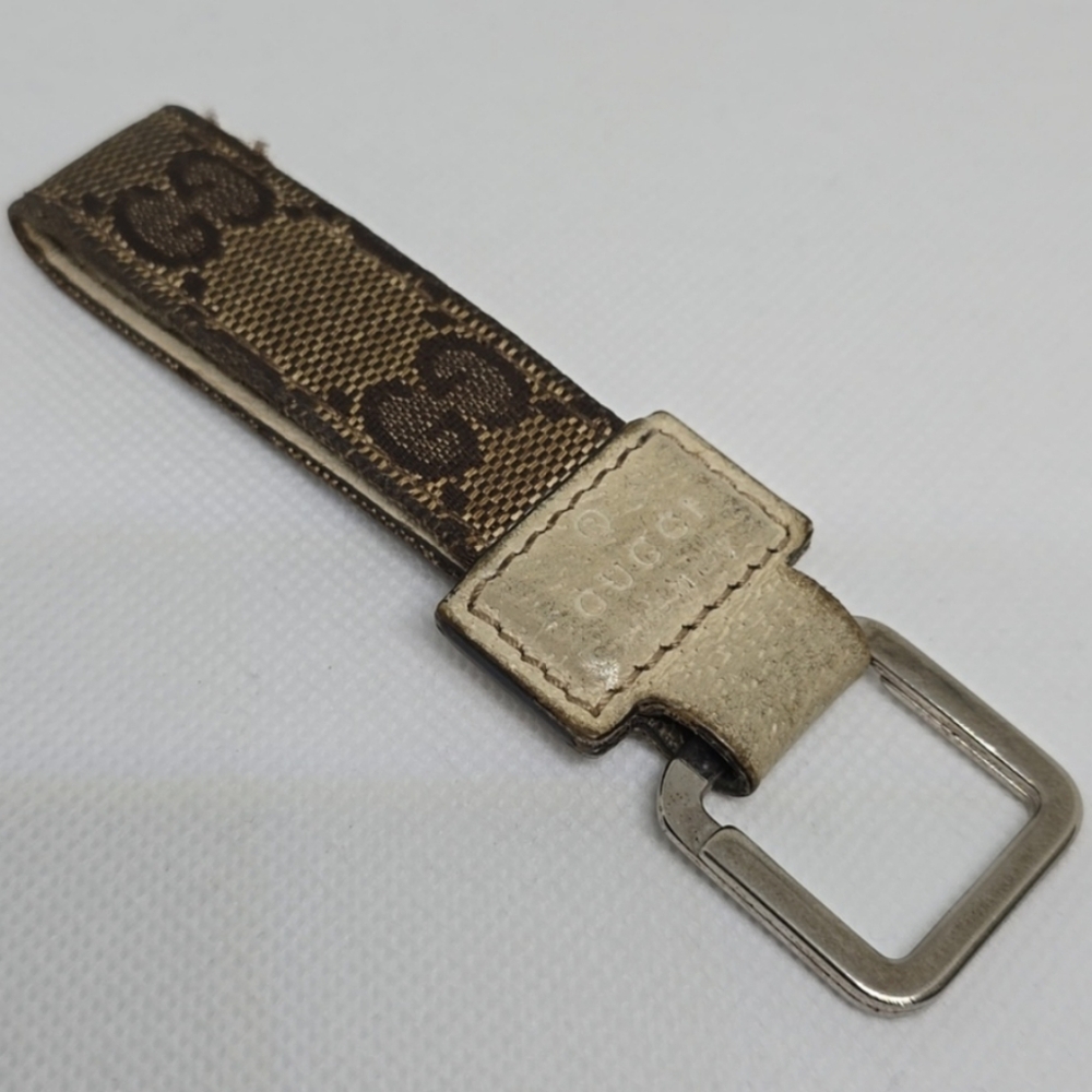 Gucci Beige  GG Logo Keychain Charm